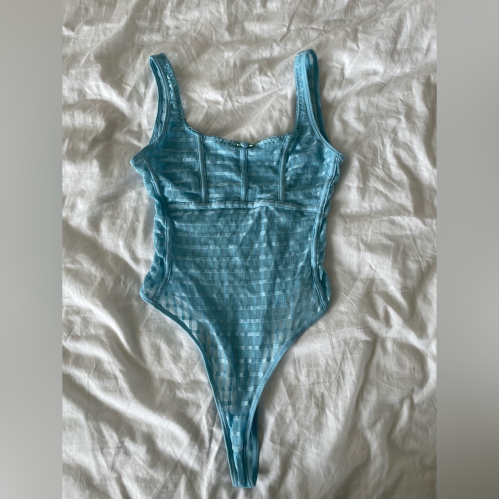 Blue lingerie bodysuit small